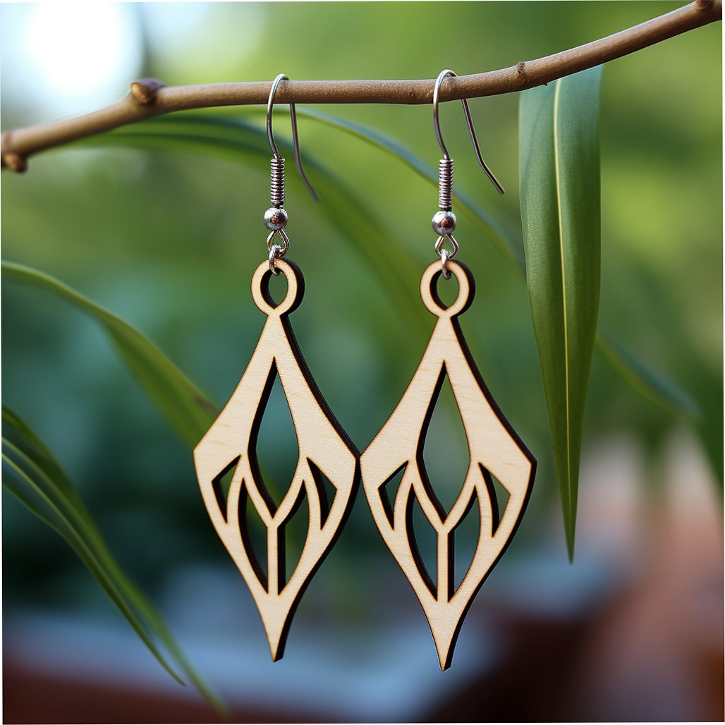 10 Earring Svg Bundles, Wood Earring Svg, Laser Cut File, Earring