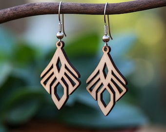 Laser Cut Wooden Earring SVG Bundle: Dangle Flower Designs (Digital Download)