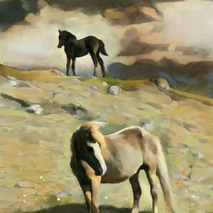 Pony On A Hill - Original Art Prints by Thomas Little