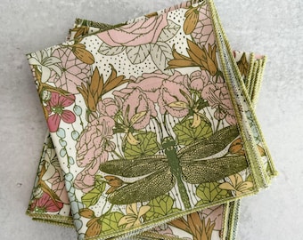 Dragonfly Garden Cloth Napkins, Set of Four - Vintage Look
