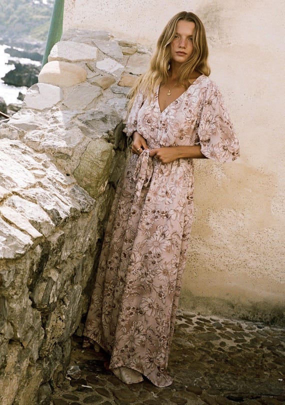 Floral Flutter Sleeve Asymmetrical Maxi Dress - by Lovestitch Floral Flutter Sleeve Asymmetrical Maxi Dress - by Lovestitch