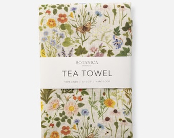 Botanist - 100% Linen Tea Towel - Vintage Style
