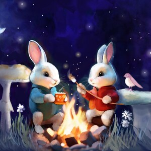 Magical Night With Friends - Original Art Prints by Thomas Little