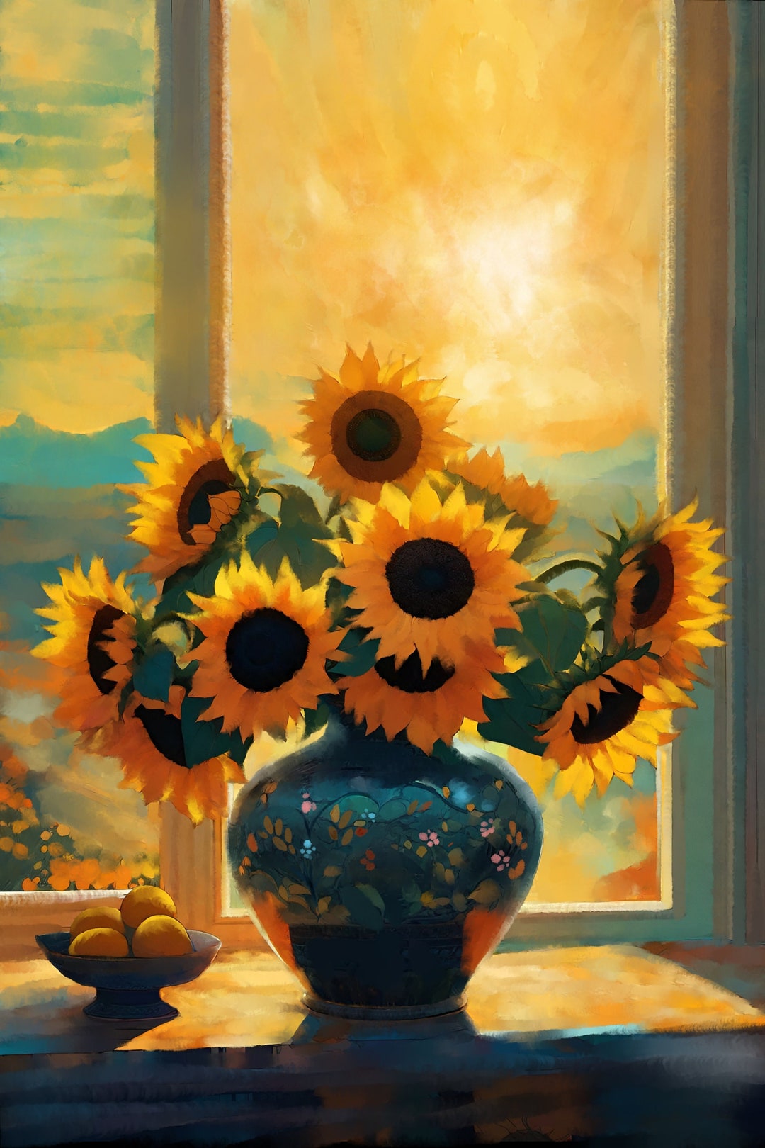 Sunflowers in the Window - Original Art Prints by Thomas Little - Etsy