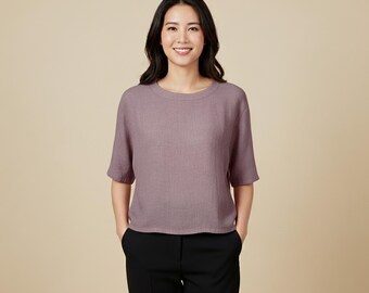 Vintage Blouse - Purple - The Ruffle Back Blouse