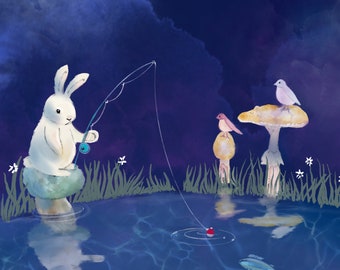 Fishing With Friends - Original Art Prints by Thomas Little