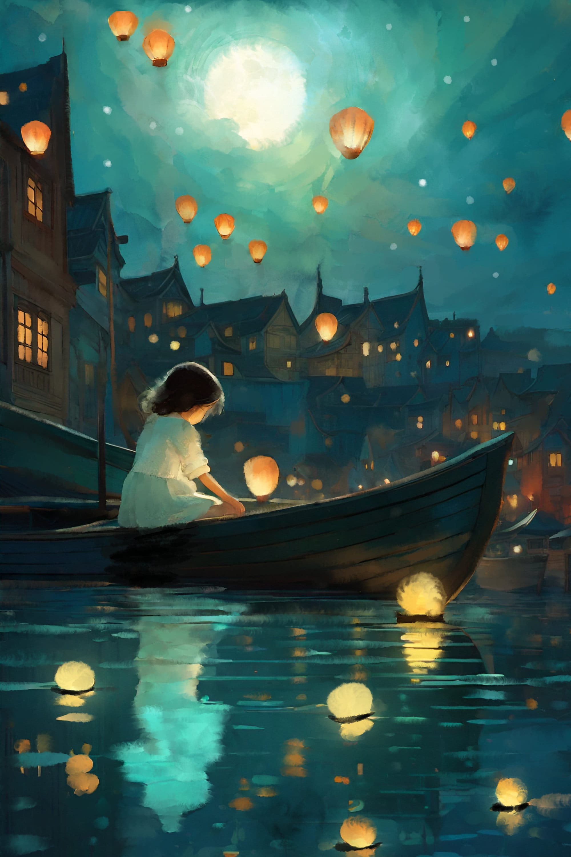 Paper Lanterns - Original Art Prints by Thomas Little