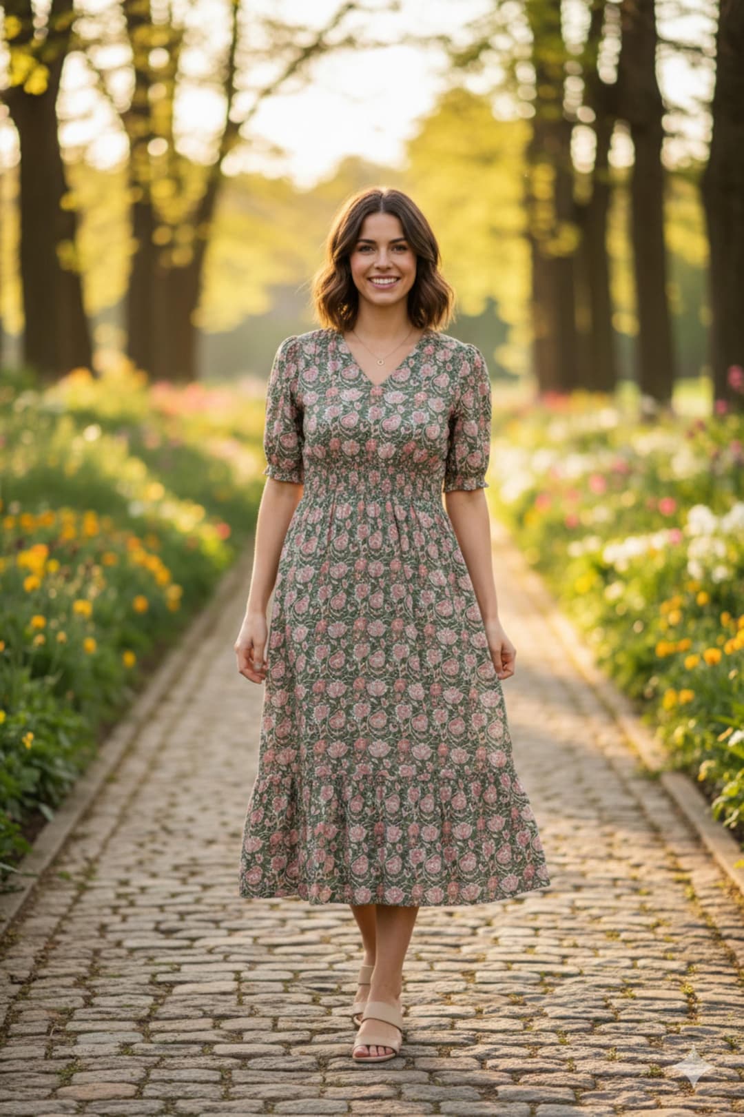 floral smocked cotton jersey dress The Violet Midi Stillhungry4more on LTK Length:90 feature: CUT OUT White 37 Plus Model Hip