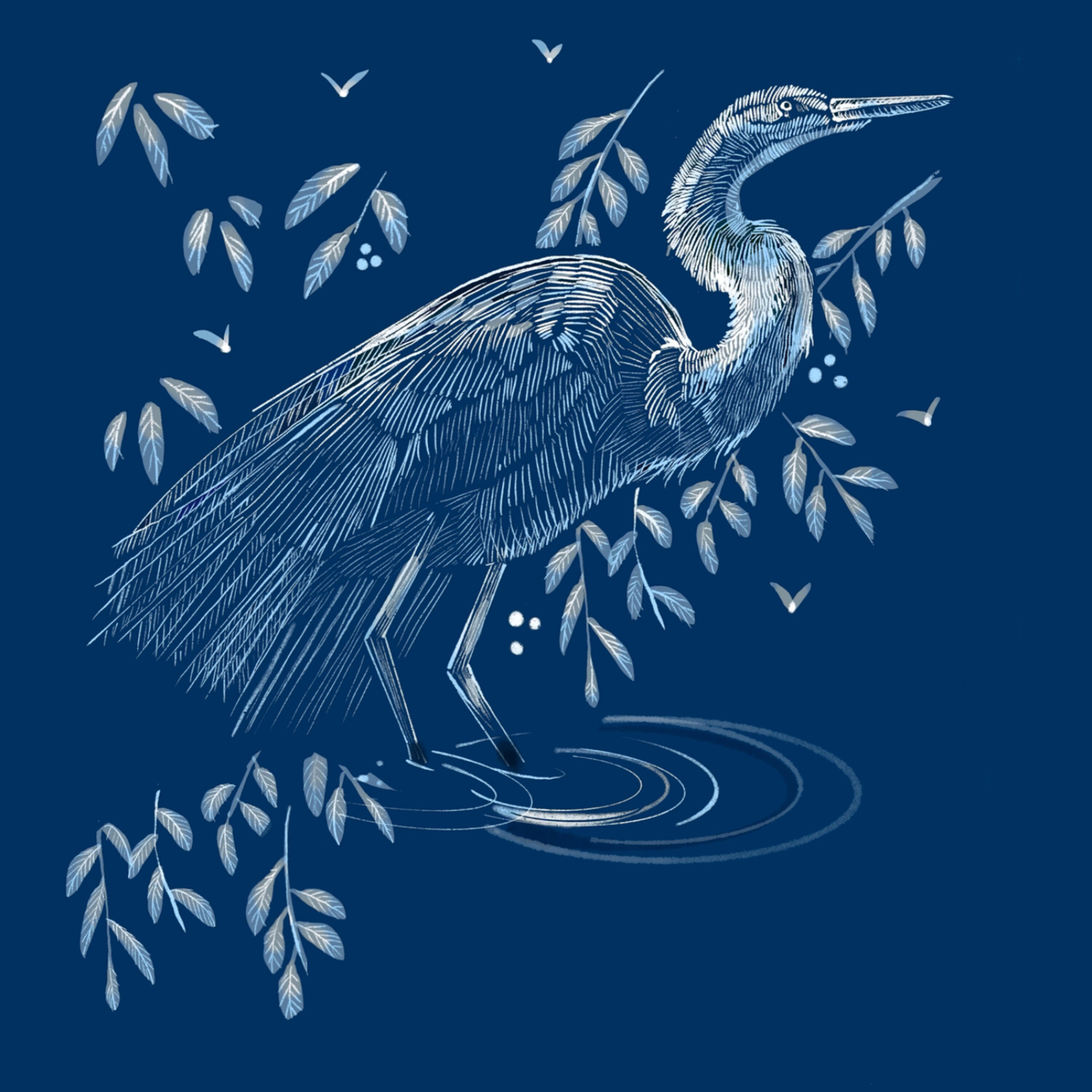 白鷺の習作 - トーマス・リトルによるオリジナルアートプリント - Etsy