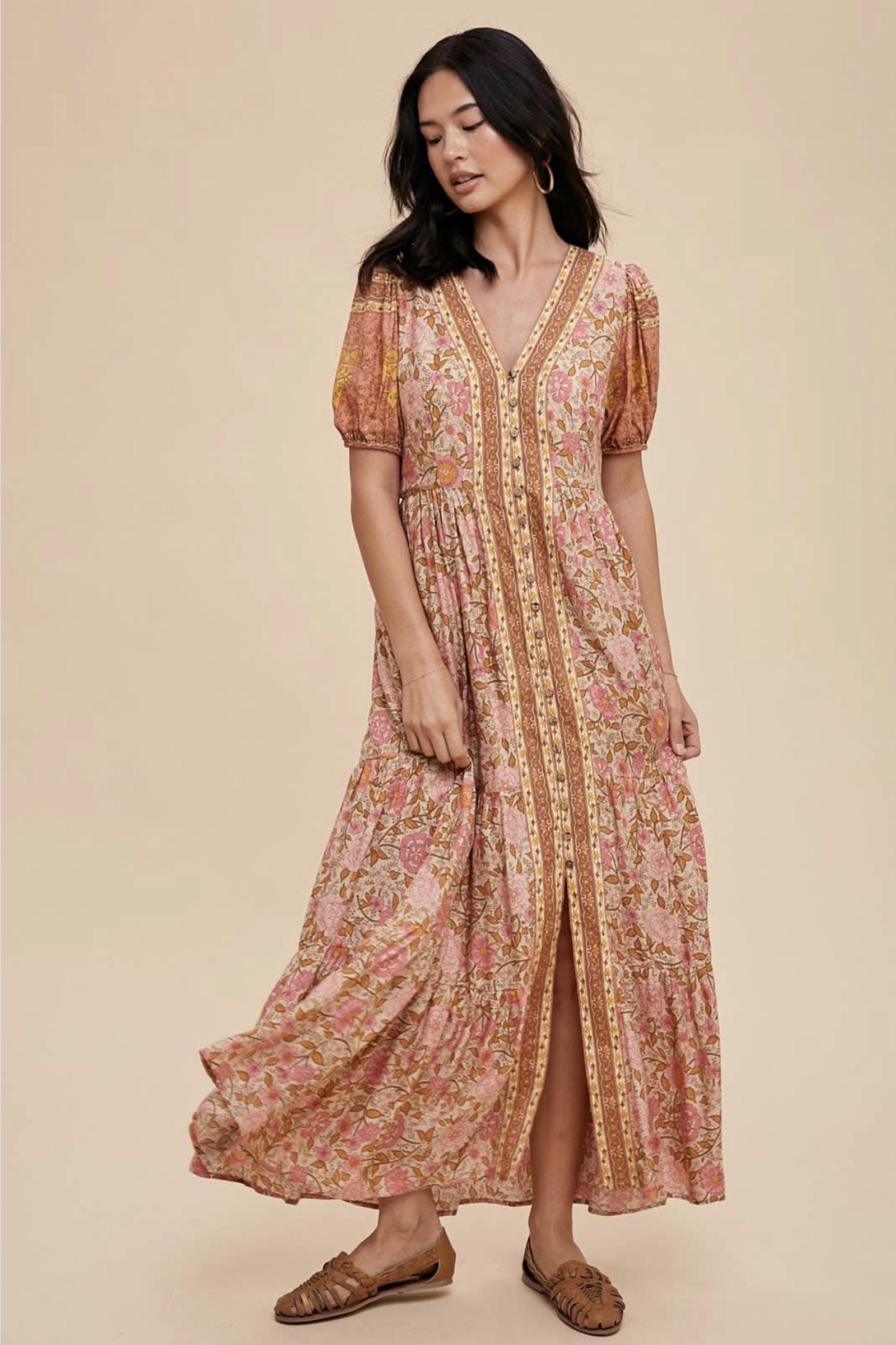 Dusty Rose Maxi Dress - Etsy