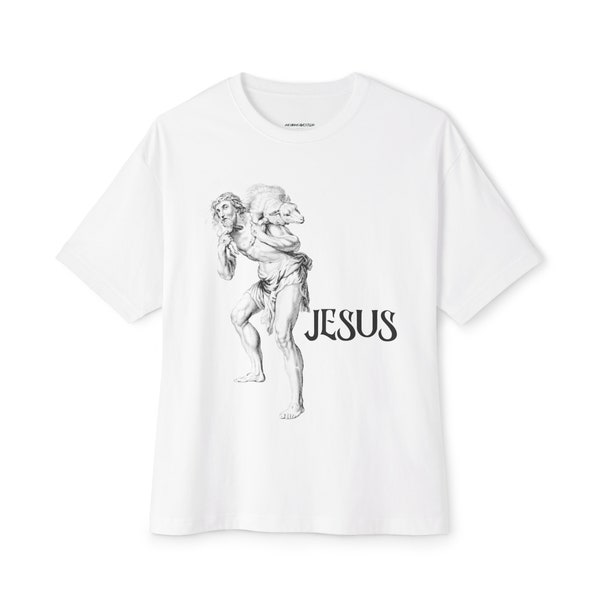 Jesus Shepard Religious T-shirt Unisex Oversized Boxy Tee