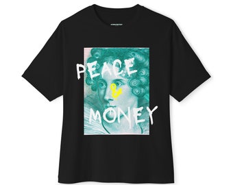 Vrede en geld streetwear oversized shirt unisex oversized boxy tee