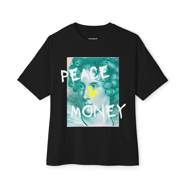 Peace And Money Streetwear Oversized Shirt Unisex Oversized Boxy Tee