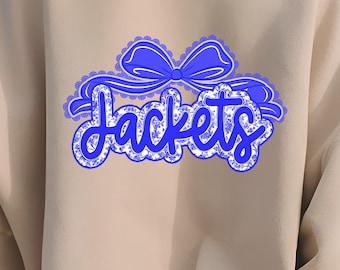 Floral Letter DTF Transfer: Elegant Bow Design, School Spirit Shirt