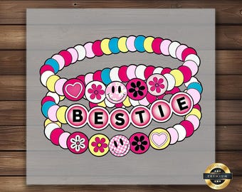 Bestie Bracelet DTF Transfer: Colorful Iron-On Design