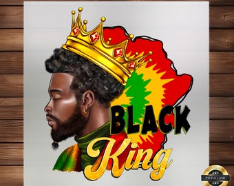 Black King Afro Man Juneteenth DTF Transfer: Empowering Design