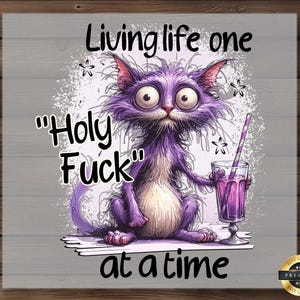 Exhausted Cat DTF Transfer, Funny Feline Cartoon Print, Ready to Press, DIY Tired Pet Shirt, Whimsical Animal Art, Sassy Cat Lover Design