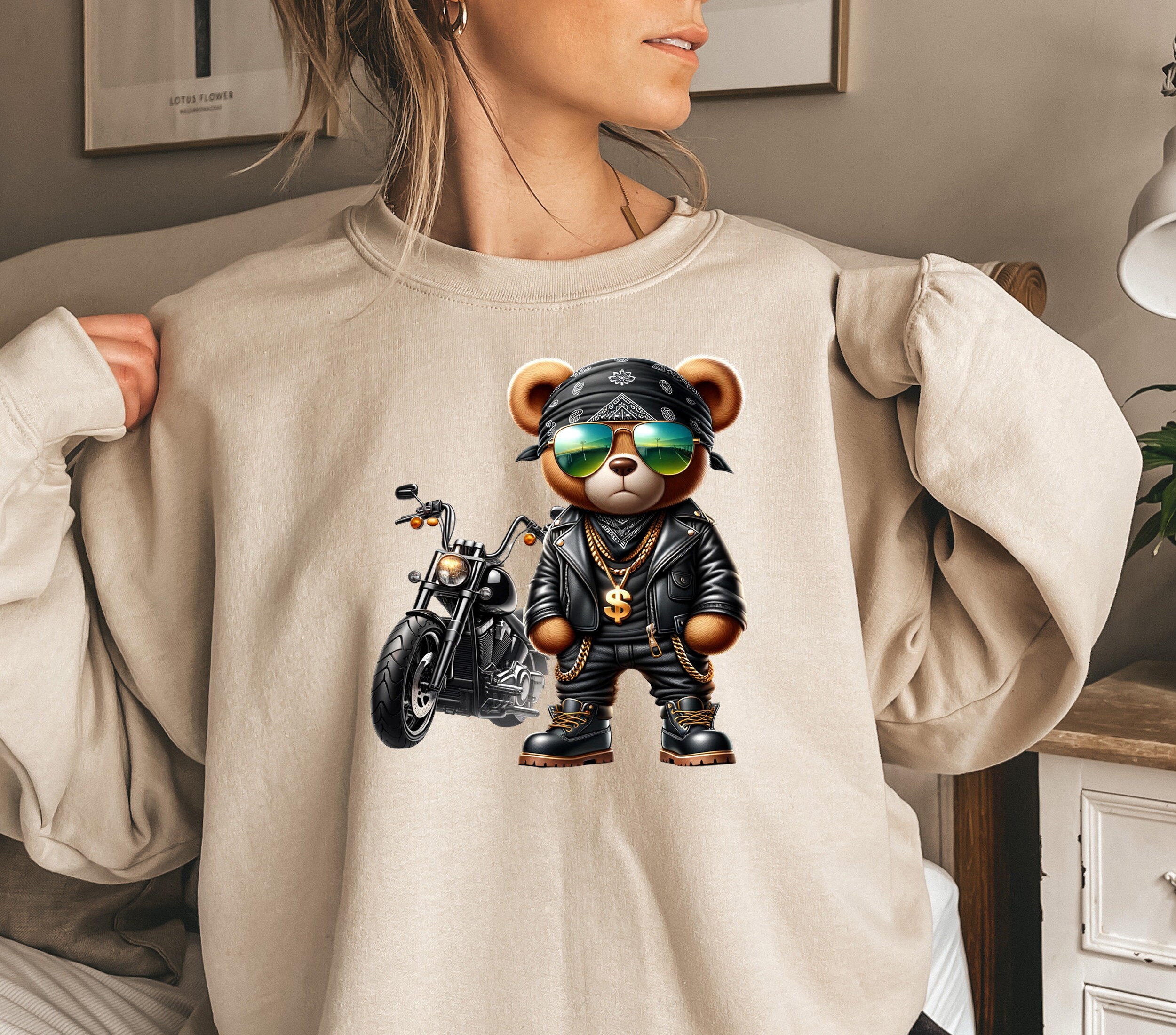 frankygrow/フランキーグロウ BEAR TAPE EMBROIDERY PRINT