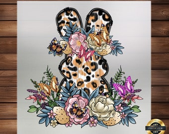 Leopard Bunny DTF Transfer - Chic Animal Print Design - High-Quality, Easy-to-Apply for Stylish and Playful Fashion Statements
