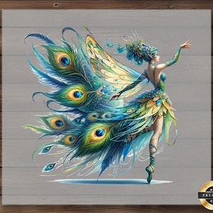 Peacock Fairy DTF Transfer: Ready to Press Shirt Art