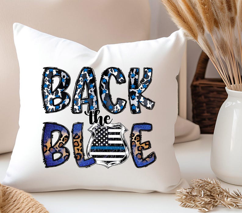 Transfert The Blue DTF : soutien de la police, étoiles à rayures bleues image 4