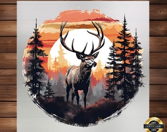 Deer Hunting Military Style DTF Transfer: Easy Iron-On Decal