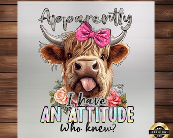 Highland Cow DTF Transfer: Rustic Countryside Design