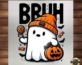 Kids Cute Ghost DTF Transfer, Spooky Halloween Ready To Press Iron On