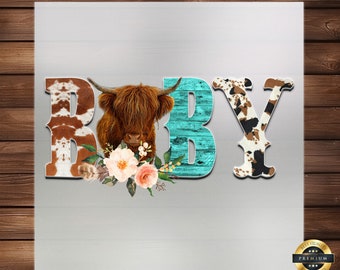 Western Baby Cow DTF Transfer: Cowboy/Cowgirl Iron-On