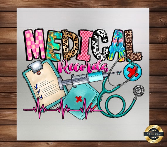 Medical Records DTF Transfer: Healthcare Professional Design