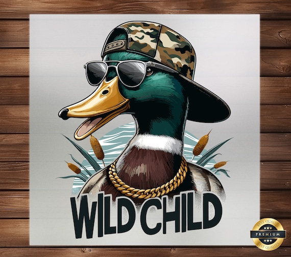 Wild Child Mallard Duck DTF Transfer: Vibrant Apparel Print Wild Child Mallard Duck DTF Transfer: Vibrant Apparel Print