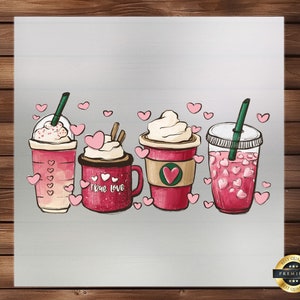 Valentine Coffee DTF Transfer - Brew Love and Warmth in Every Cup this Valentine&#39;s Day