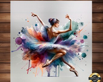 Ballet Dancer DTF Transfer: Elegant Heat Press Fabric Art
