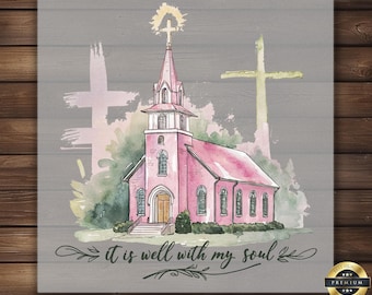 It Is Well With My Soul DTF Transfer, Watercolor Church Faith Iron On