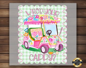 Floral Golf Cart DTF Transfer, Funny Golf Quote Print