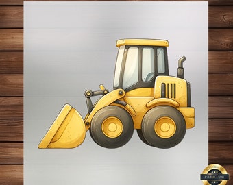 Construction Vehicle Clipart: Kids DTF Transfer, Ready to Press