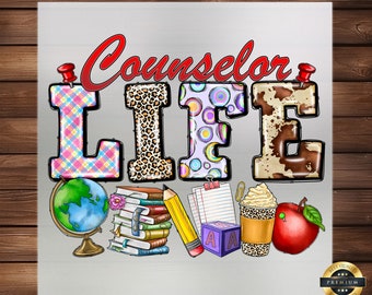 Counselor Life DTF Transfer: School Design Iron-on Decal