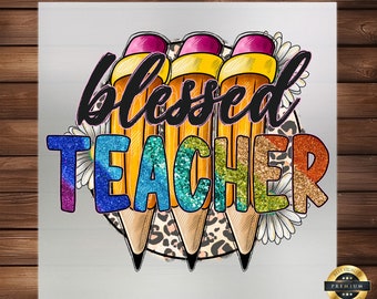 Blessed Teacher DTF Transfer: Watercolor Western Design