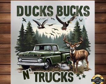 Ducks Bucks Trucks DTF Transfer: Gone Hunting Design