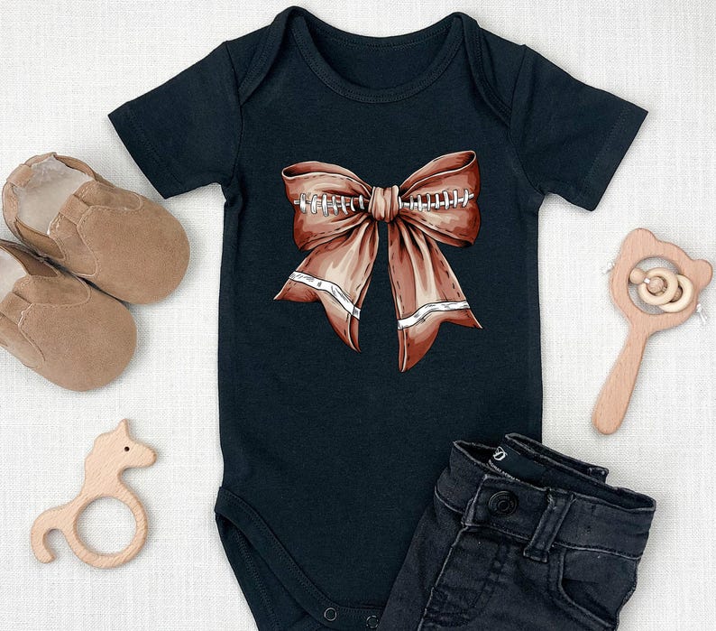Retro Football Bow DTF Transfer Coquette Game Day Shirt Design image 8