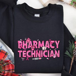 Pharmacy Technician DTF Transfer: Pink Awareness Medical Shirt Design Press image 4