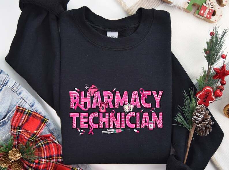 Pharmacy Technician DTF Transfer: Pink Awareness Medical Shirt Design Press image 4