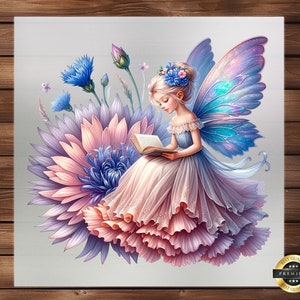 Baby Spring Fairy Clipart DTF Transfer, Enchanting Design, Ideal for Customizing Kids Apparel, Easy Apply, Detailed Fabric Art, Unique DIY