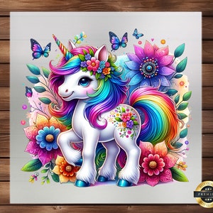 Watercolor Baby Unicorn DTF Transfer: Whimsical Fabric Art
