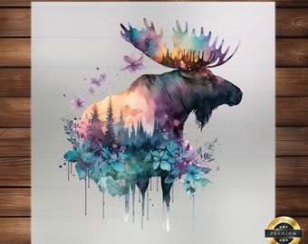 Moose Hunting DTF Transfer: Custom Apparel Graphic