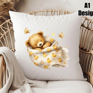 Sleeping Baby Teddy Bears DTF Transfer, 6 Different Adorable Designs, Iron on Decal, Ready to Press, Custom Kids Apparel, DIY Craft Supply