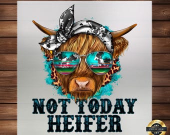 Not Today Heifer DTF Transfer: Western Cowgirl Rodeo Graphic