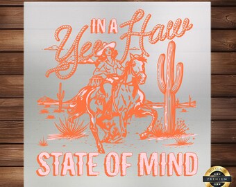 Yee Haw Cowgirl DTF Transfer: Western Rodeo Heat Press Design