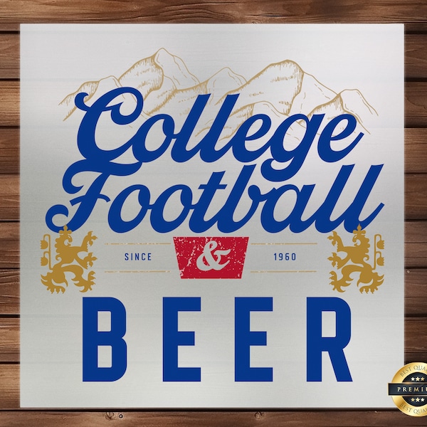 College Football Beer DTF Transfer, Celebrate Your Passion for College Football & Brews, Ready Press Design for T-Shirts, Hoodies, Tote Bags