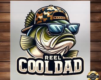 Reel Dad Bass DTF Transfer, Father's Day Iron On Decal